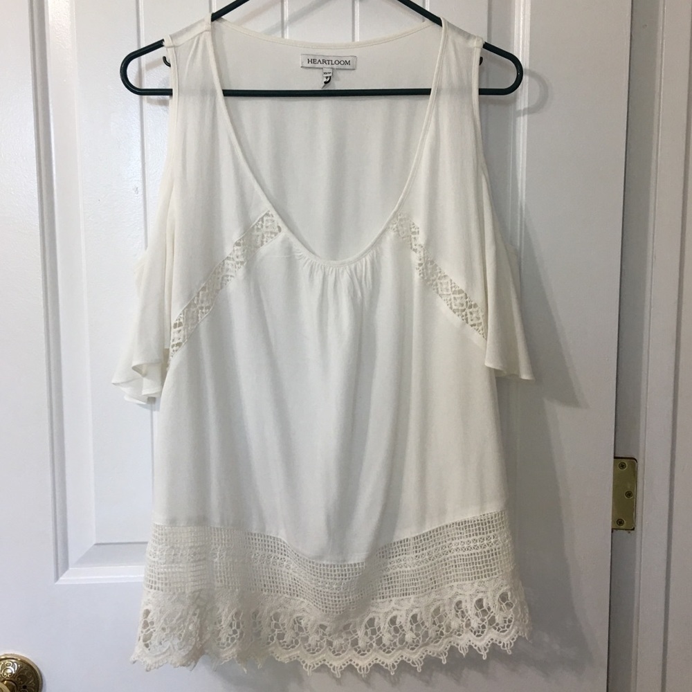Heartloom White Cold-Shoulder Blouse